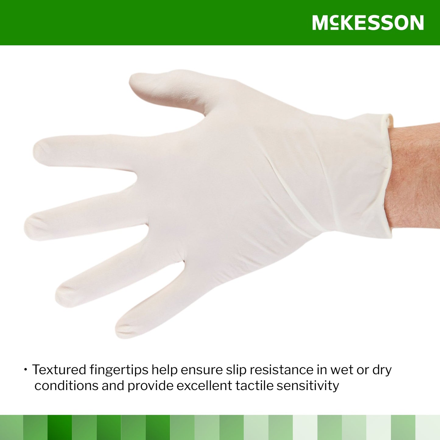 McKesson Confiderm® Exam Glove Medium NonSterile Latex Standard Cuff Length Textured Fingertips Ivory Not Rated (921593_CS)