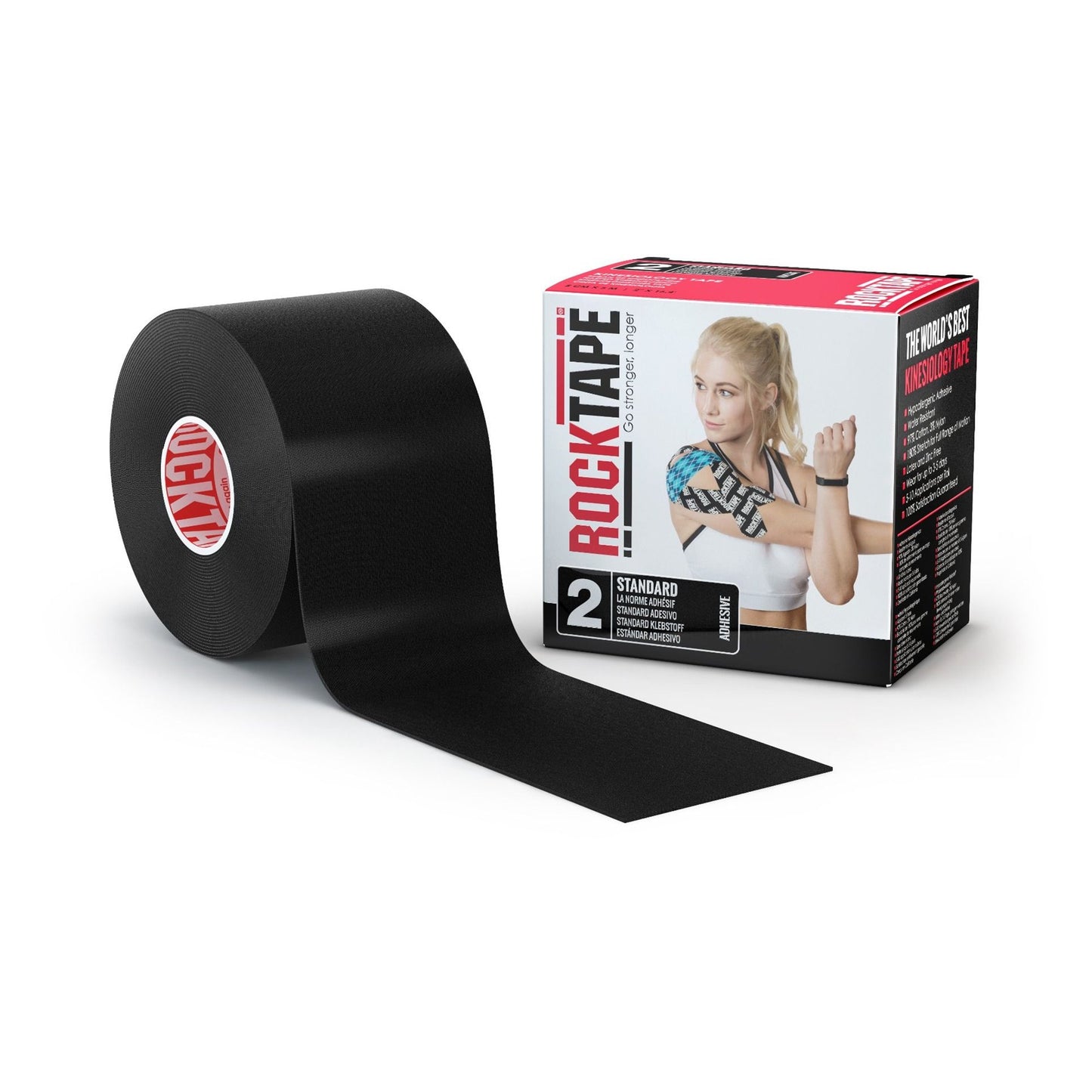 Rock Tape® Kinesiology Tape Black 2 Inch X 5 Yard Cotton / Nylon NonSterile (1073899_RL)