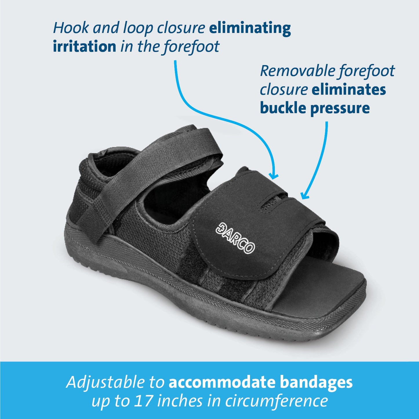 MedSurg™ Post-Op Shoe Large Female Black (683889_EA)