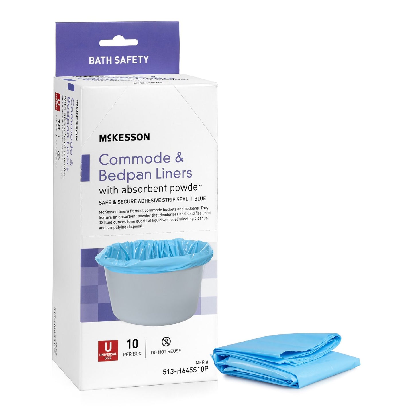 McKesson Commode Liner For Commode / Shower Chair (1248835_PK)