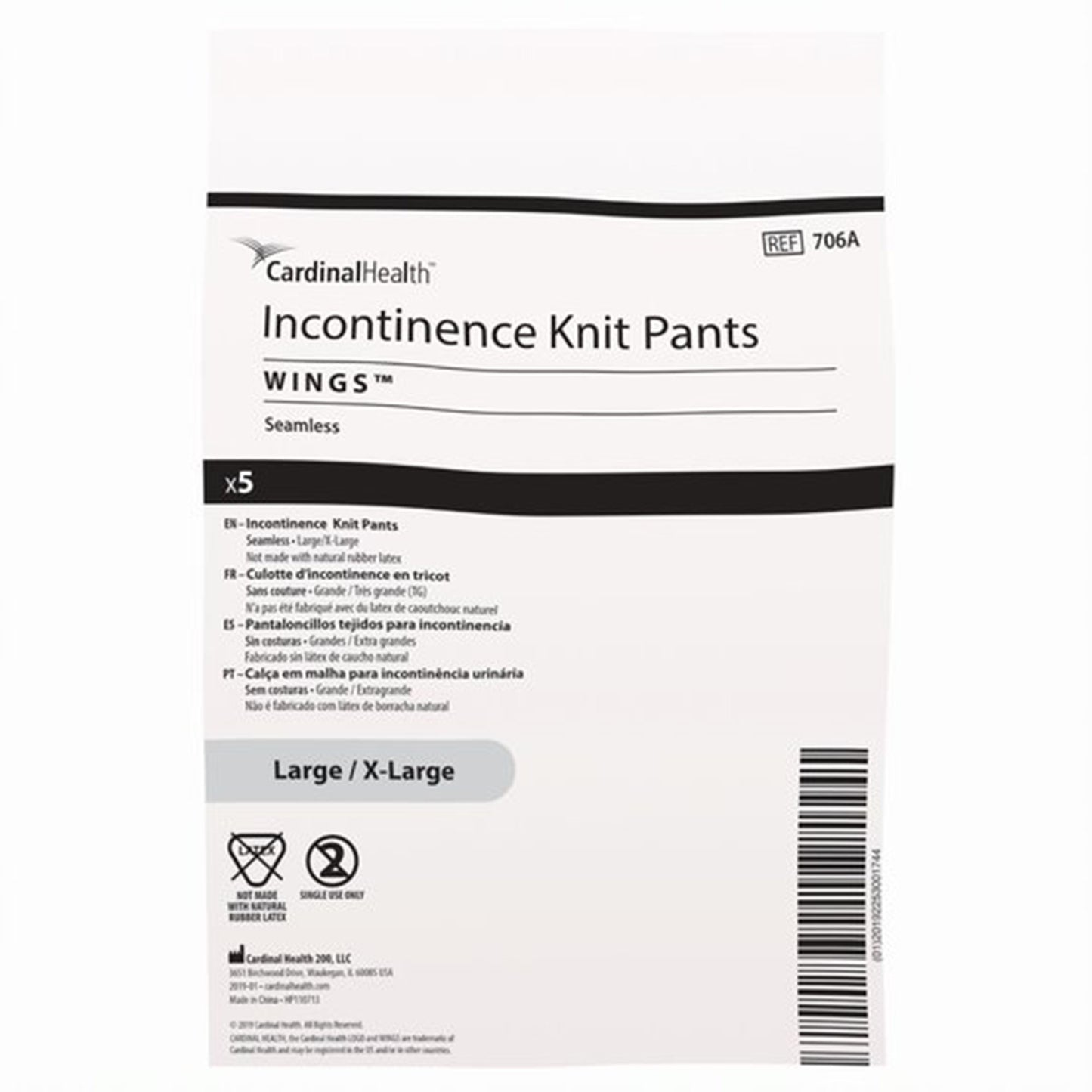 Wings™ Knit Pant Unisex Knit Weave Large / X-Large Pull On Reusable (684240_CS)