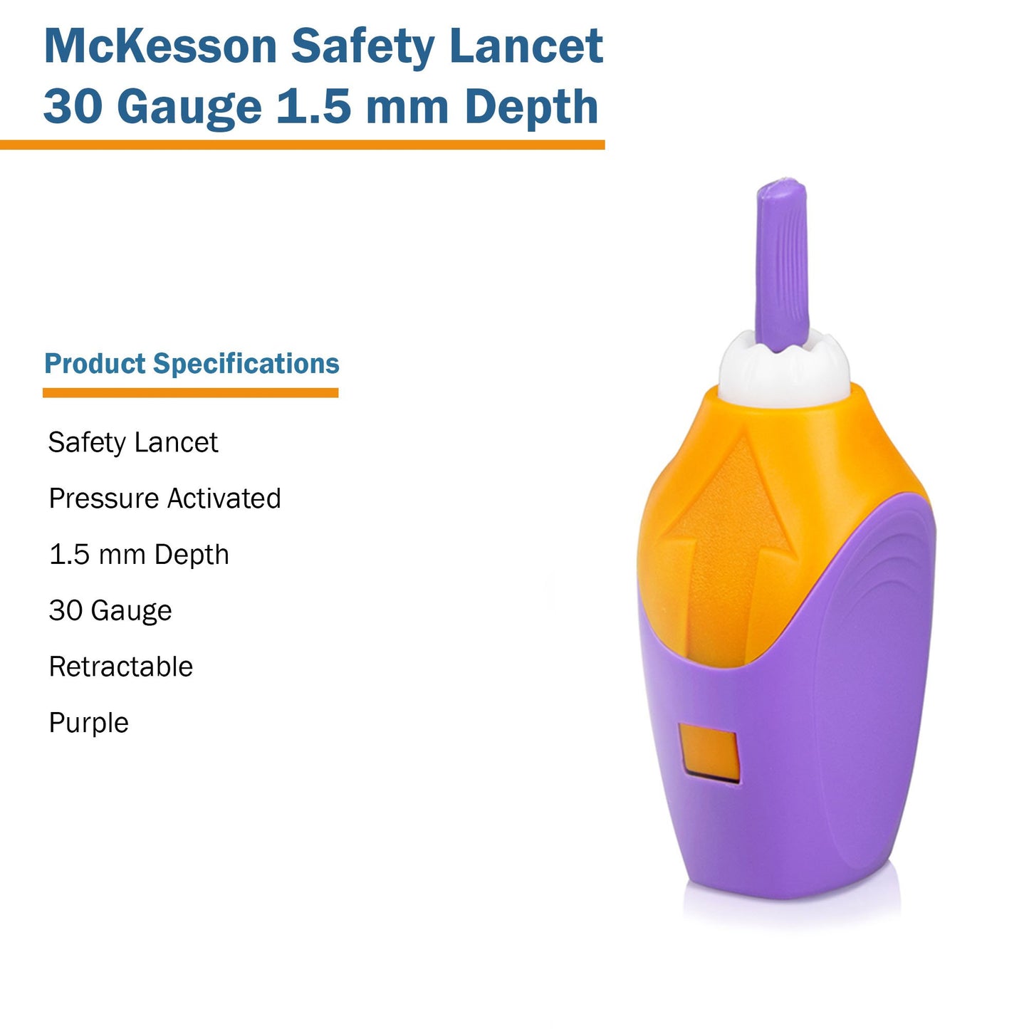 McKesson Safety Lancet 30 Gauge Retractable Pressure Activated Finger (1217983_BX)