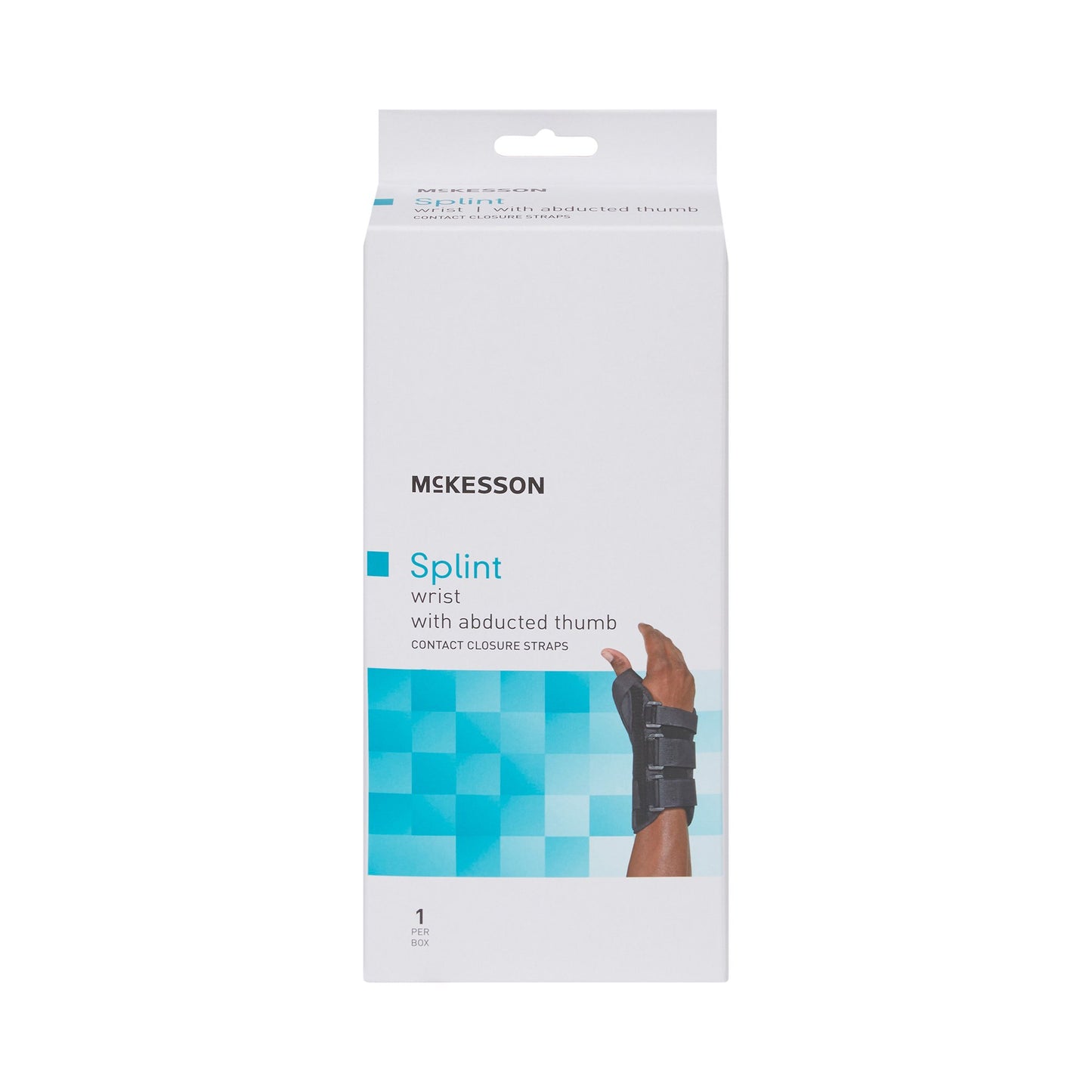 McKesson Wrist Brace with Abducted Thumb Aluminum / Foam / Spandex / Plastic Right Hand Black Small (1159138_EA)