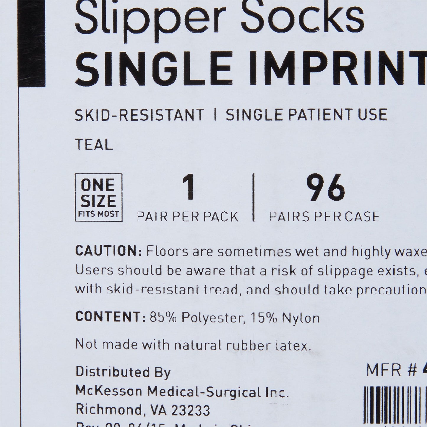 McKesson Paw Prints® Slipper Socks Unisex Adult One Size Fits Most Single Tread Single Patient Use Teal (475019_CS)