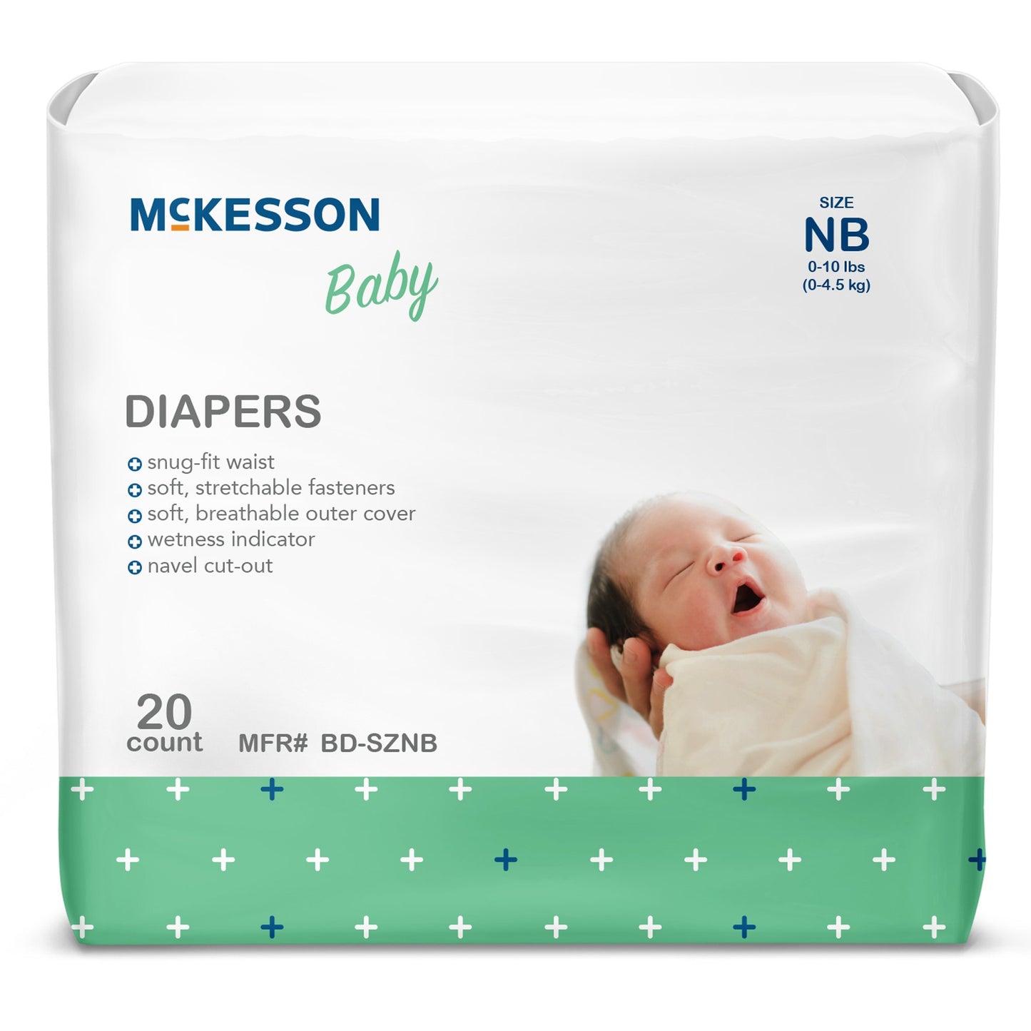 McKesson Unisex Baby Diaper Newborn Disposable Heavy Absorbency (1167076_CS)