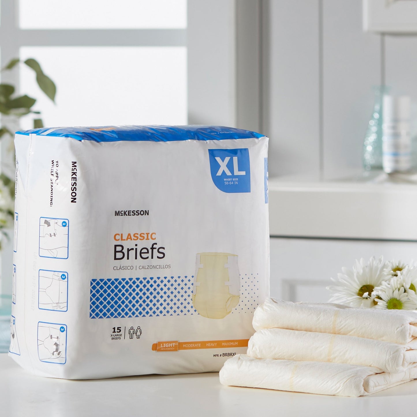 McKesson Classic Unisex Adult Incontinence Brief X-Large Disposable Light Absorbency (973141_BG)