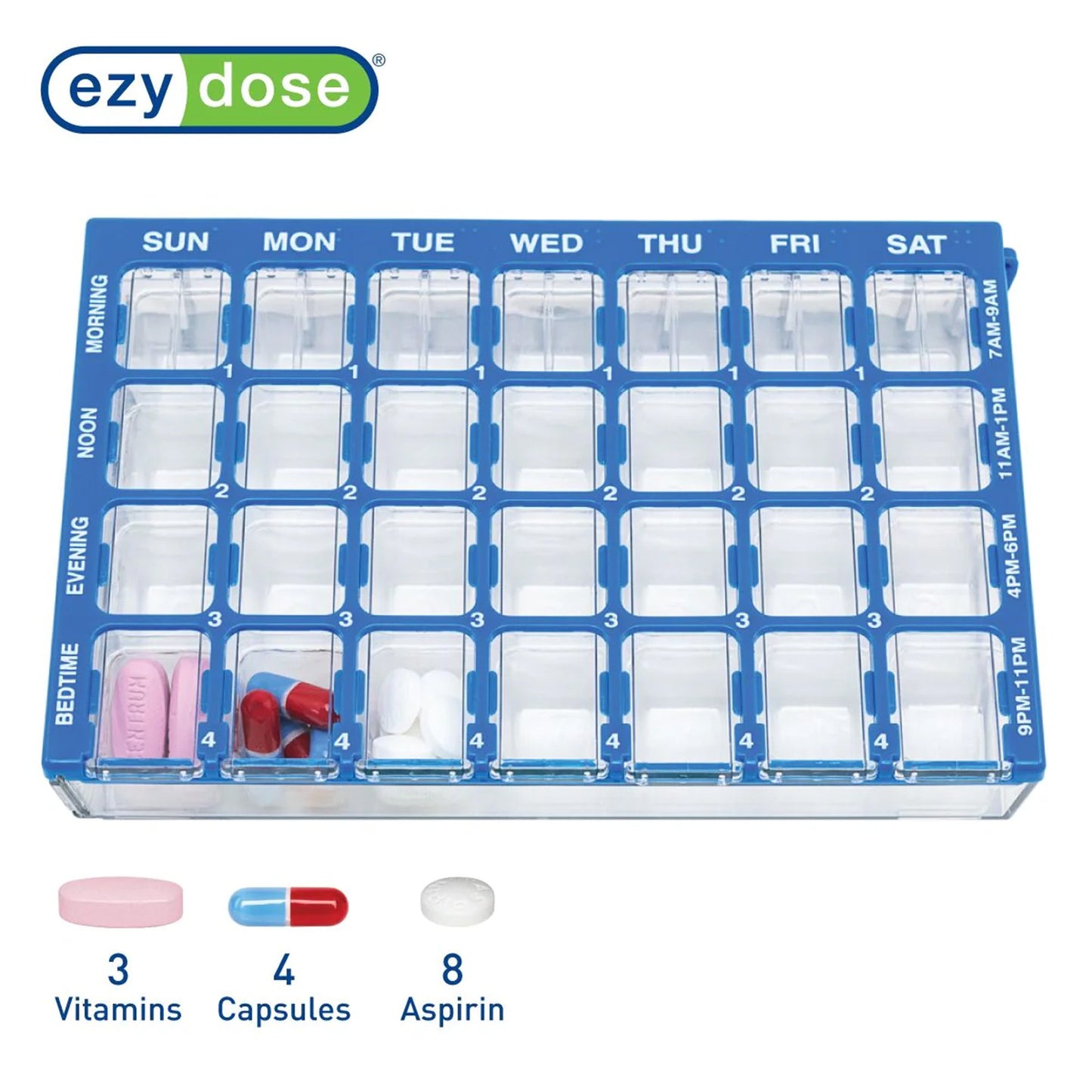 Pharmadose® Locking Pill Planner Pill Organizer Small 7 Day 4 Dose (1146030_EA)