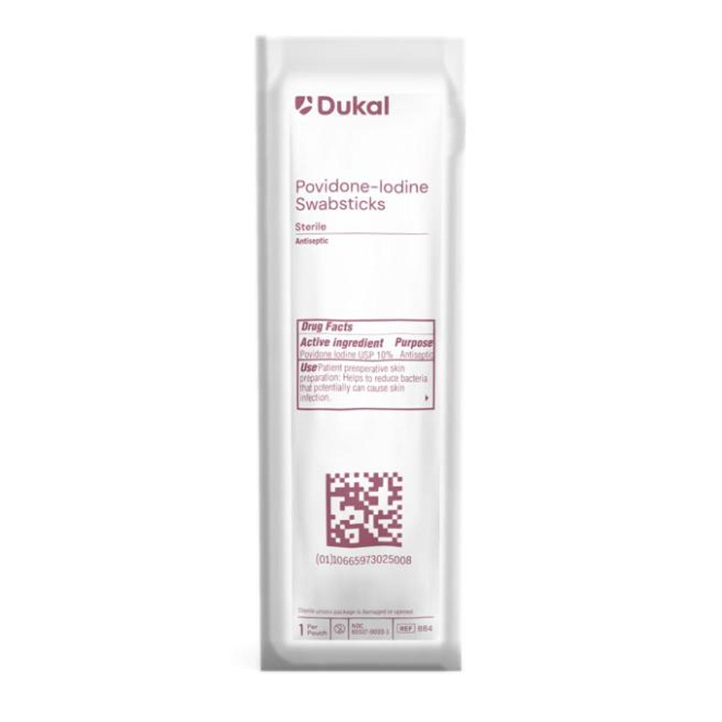 Dukal Impregnated Swabstick 10% Strength Povidone-Iodine Individual Packet Sterile (1147589_PK)