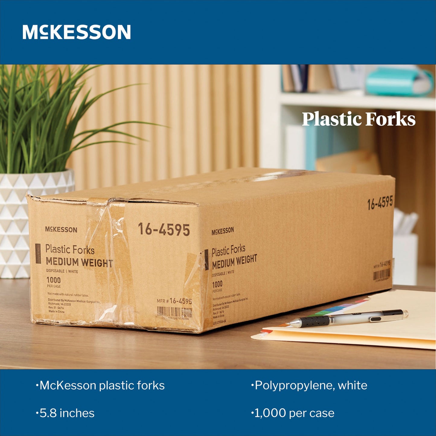 McKesson Fork Medium Weight White Polypropylene (959243_CS)