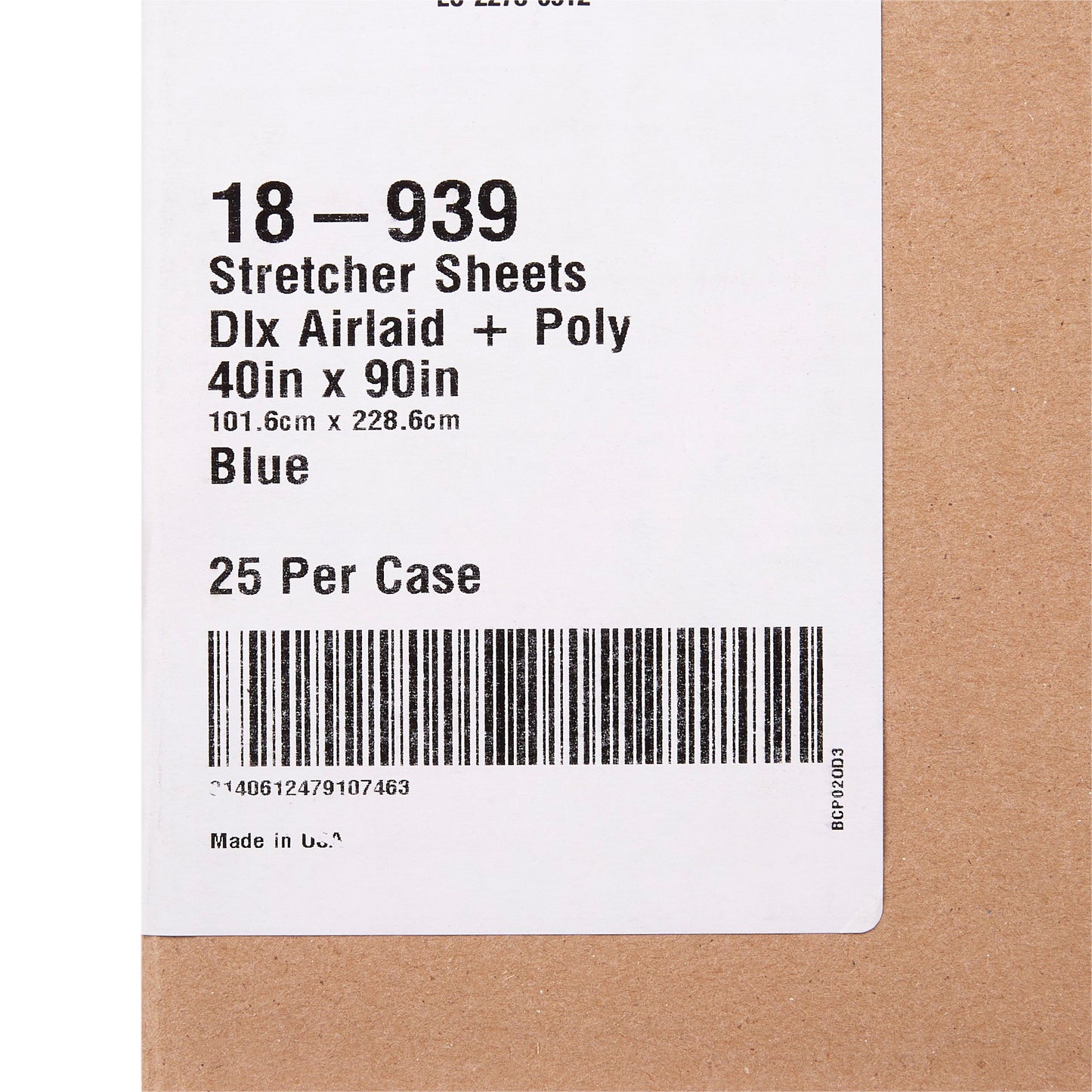 McKesson Stretcher Sheet Flat 40 W X 90 L Inch Blue Polyback Airlaid Disposable (148016_CS)