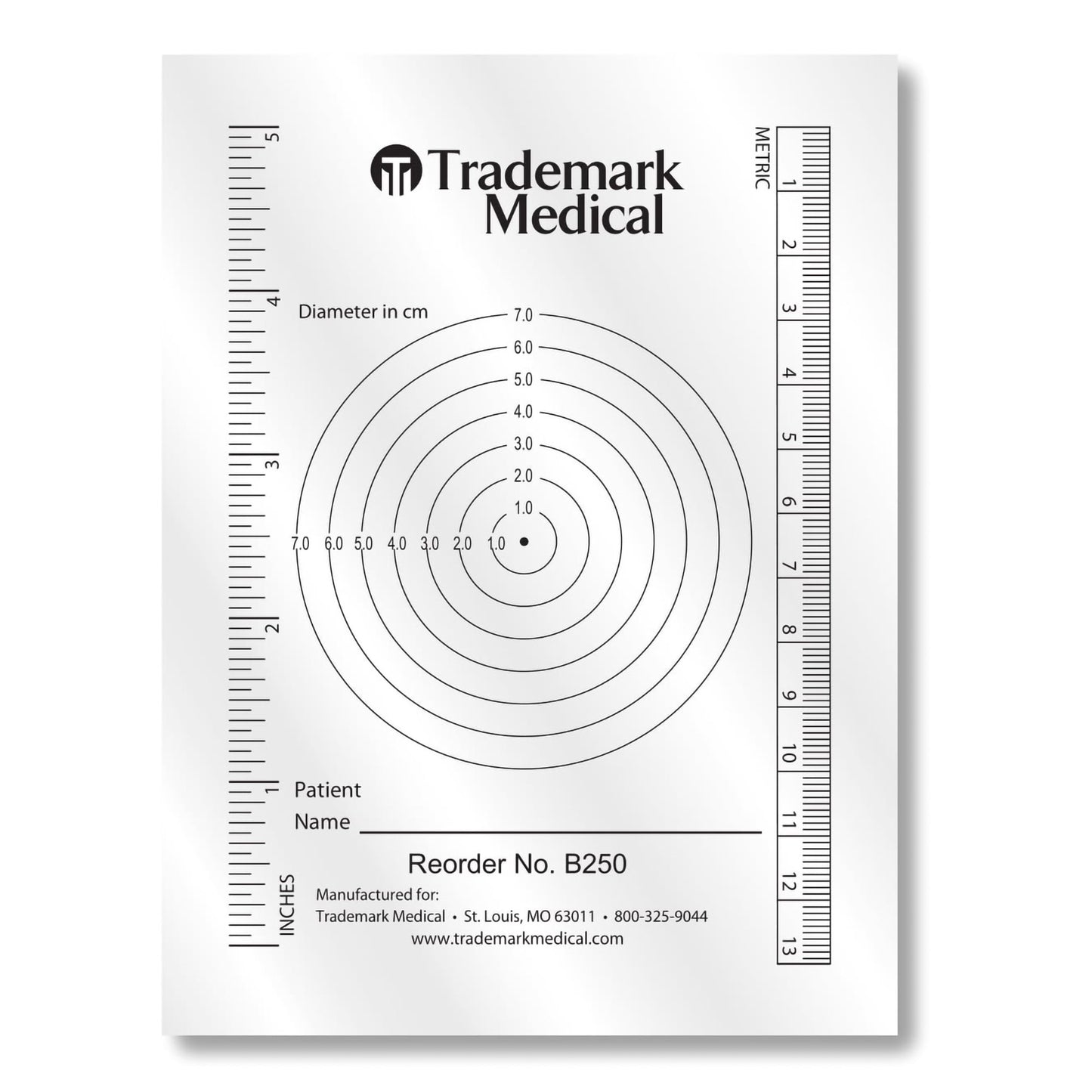 Trademark Medical Measuring Guide 3-3/4 X 5-1/2 Inch Plastic (233315_BX)