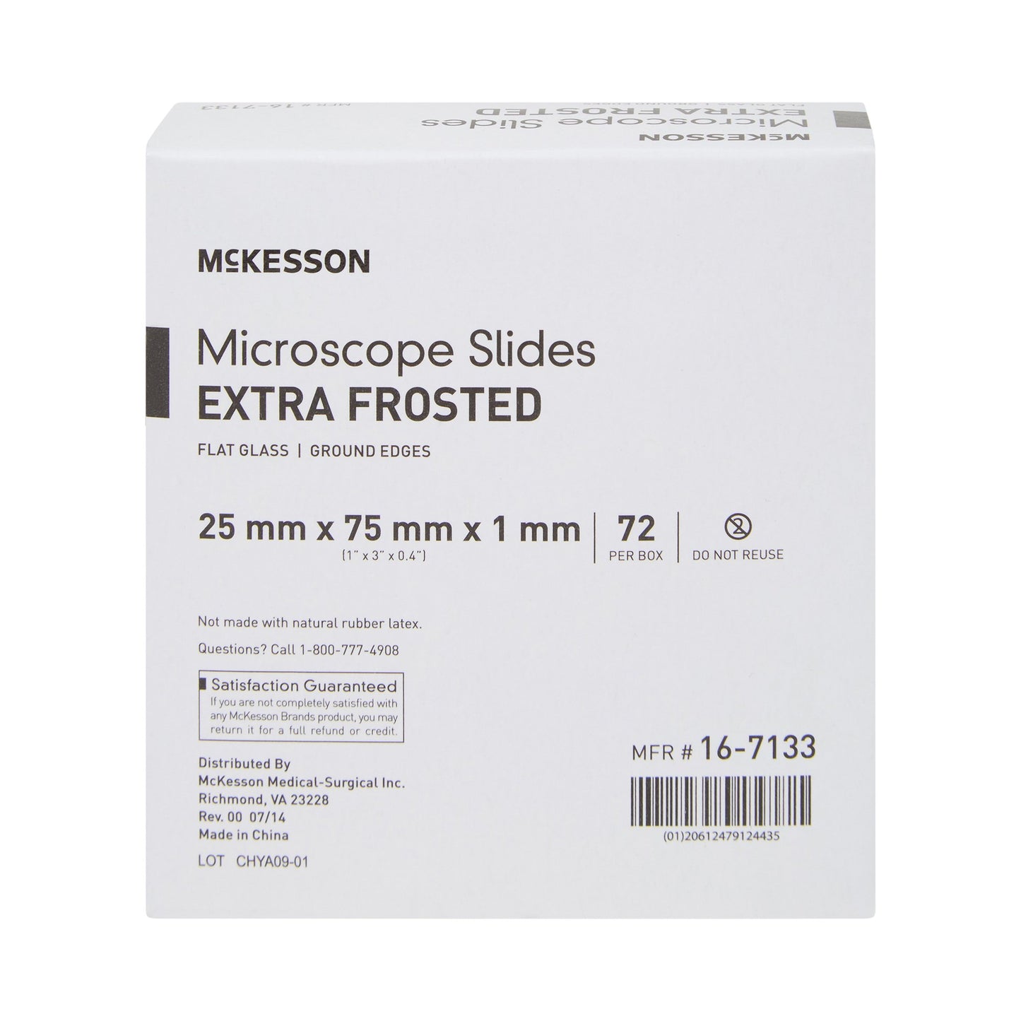 McKesson Microscope Slide 1 X 3 Inch X 1 mm Extra-Frosted End (464499_CS)