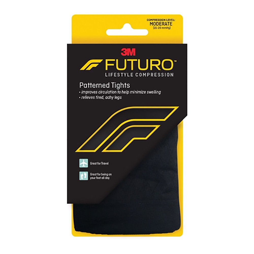 3M™ Futuro™ Pattern Compression Pantyhose Waist High Medium Black Closed Toe (1158348_EA)