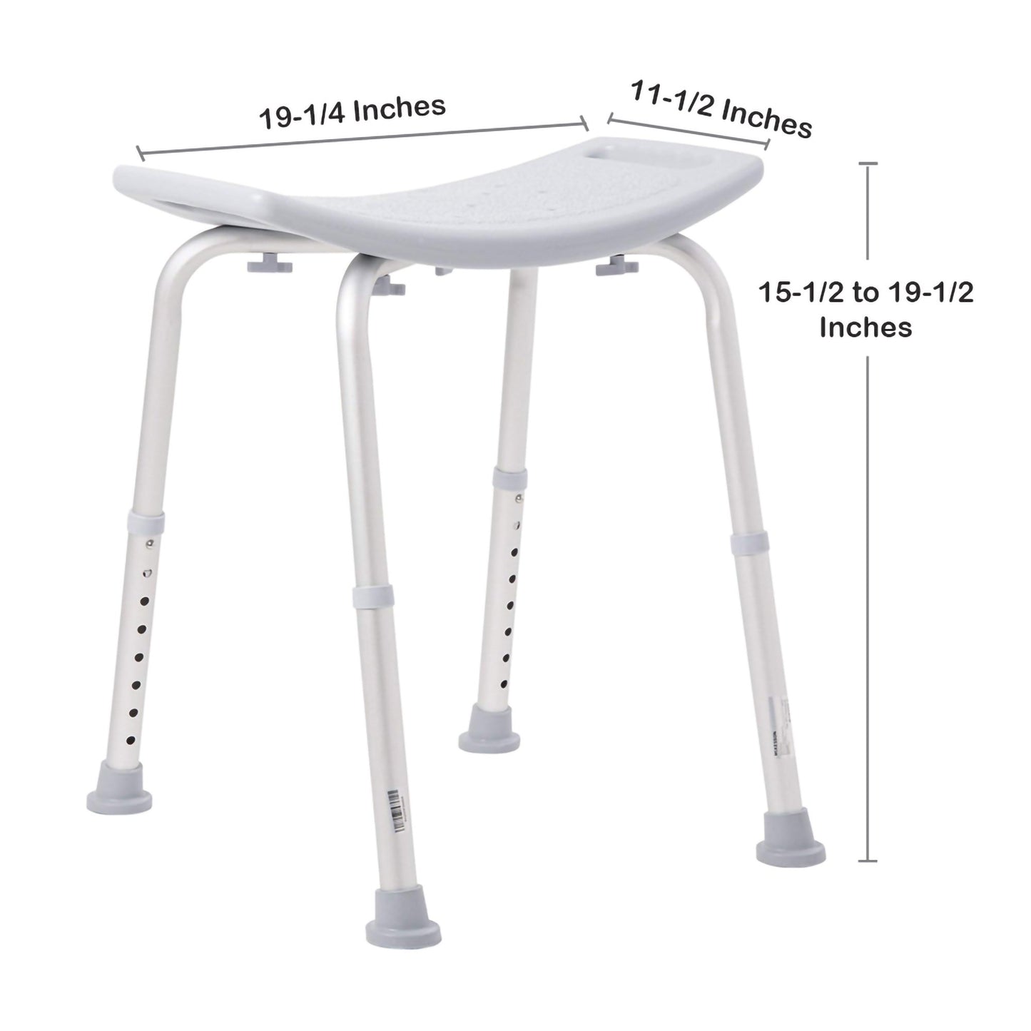 McKesson Bath Bench Without Arms Aluminum Frame Without Backrest 19-1/4 Inch Seat Width 300 lbs. Weight Capacity (1065209_EA)