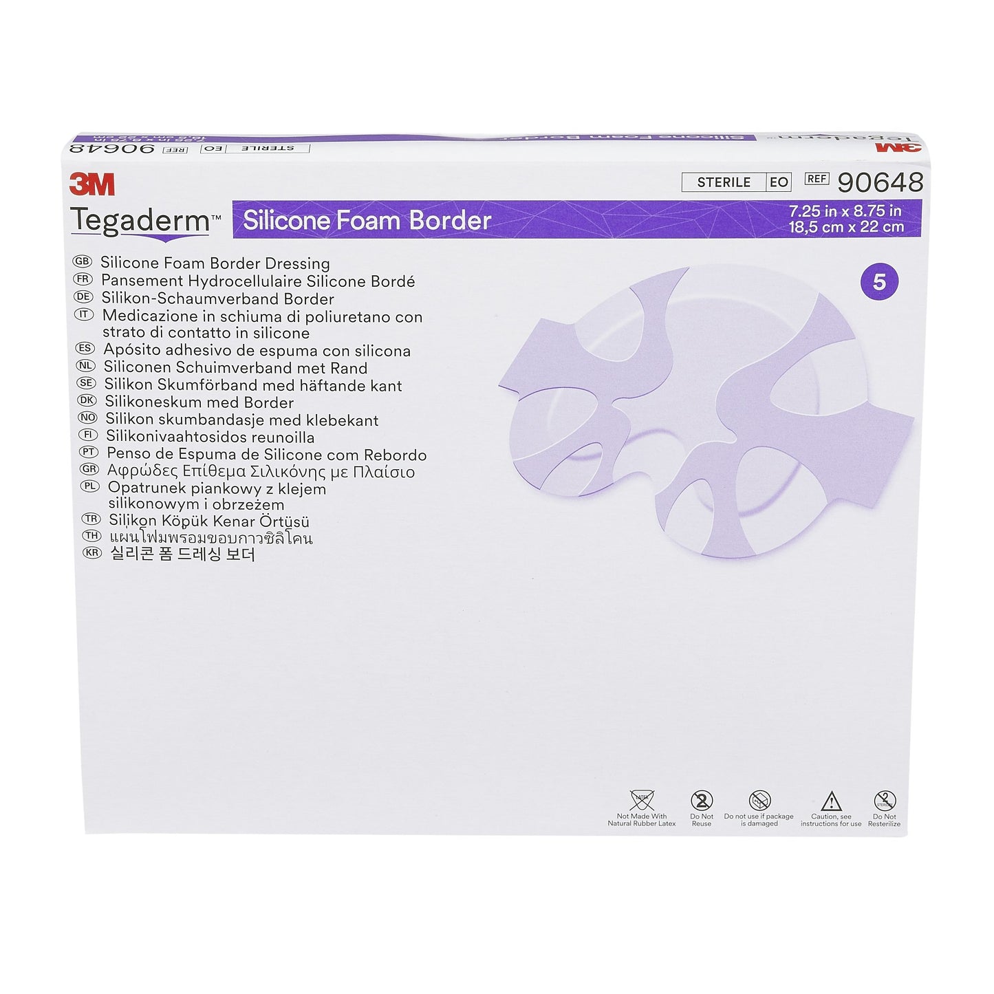 3M™ Tegaderm™ Foam Dressing 7-1/4 X 8-3/4 Inch With Border Film Backing Silicone Adhesive Large Sacral Sterile (1078889_EA)