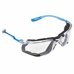3M™ CCS Protective Eyewear, Clear Polycarbonate Lens, Anti-Fog, Clear Plastic Frame, Light Blue Temple (247-11872-00000-20)