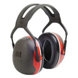 3M PELTOR X3A Over-the-Head Earmuffs, 28 dB NRR, Black/Red, 10/Ctn (142-X3A)