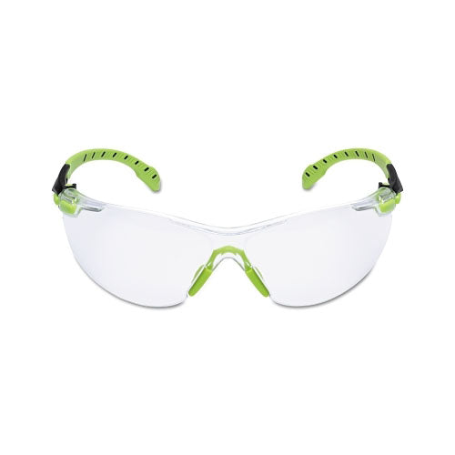 3M™ Solus™ 1000 Series Protective Eyewear, Clear Lens, Polycarbonate, Anti-Fog, Anti-Scratch, Green/Black Frame (247-S1201SGAF)