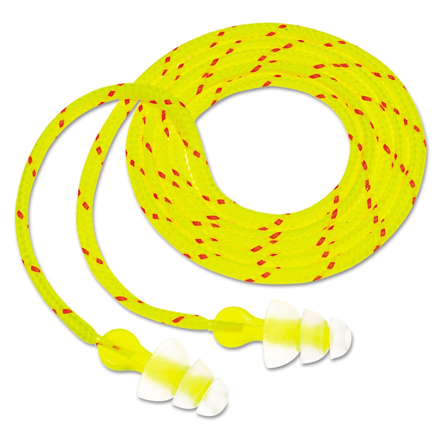 3M Tri-Flange Earplugs, Corded, 26 dB NRR, Yellow/Orange, 400 Pairs (MMMP3001)
