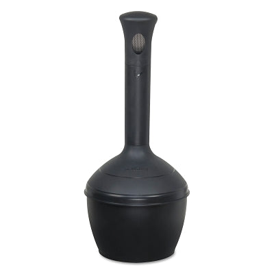 Justrite Elite™ Smokers Cease-Fire® Butt Receptacle, 4 gal, 12 in dia, 18 in H, Polyethylene, Jet Black (400-268503)