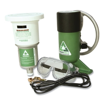 Justrite Aerosolv® 360 System for Recycling Aerosol Cans, Premium Puncturing Unit, High-Efficiency Filter, Wire, and Goggles (400-28100)