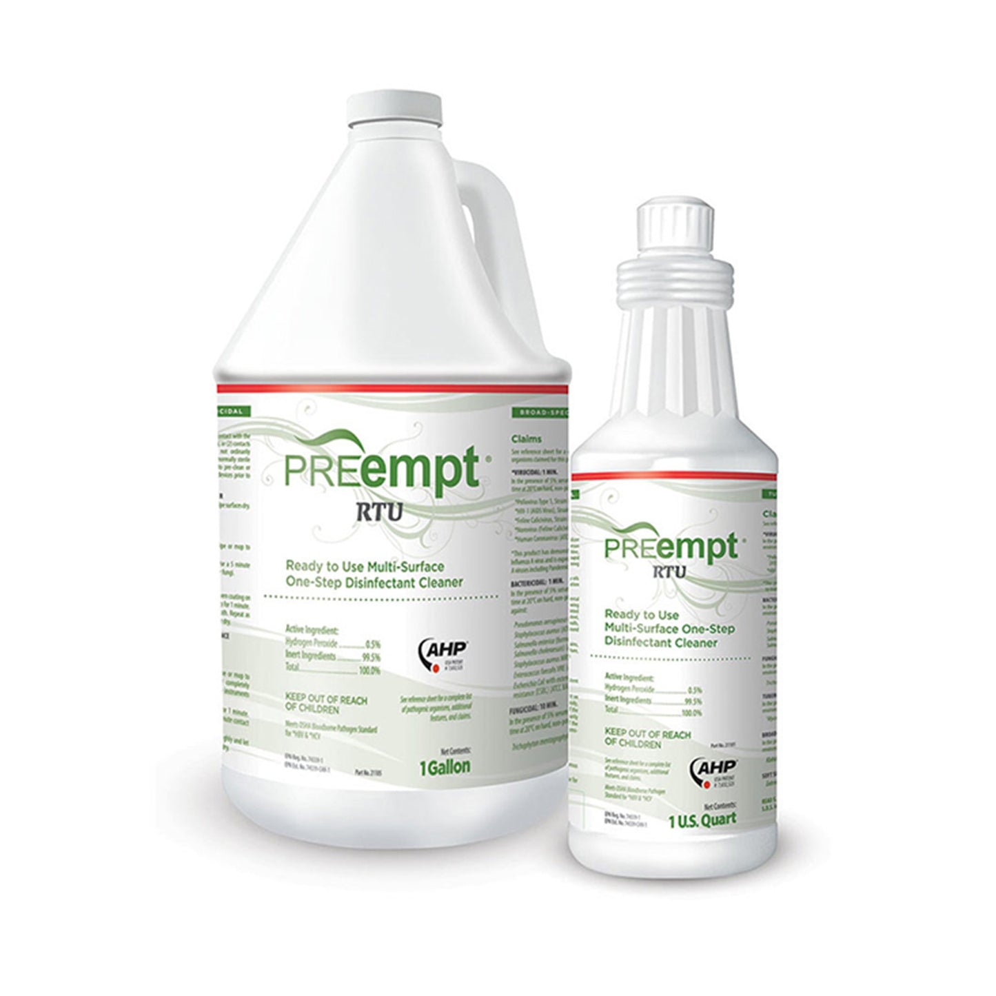 PREempt® RTU Surface Disinfectant Cleaner Peroxide Based Manual Pour Liquid 1 gal. Jug Scented NonSterile (1028012_EA)