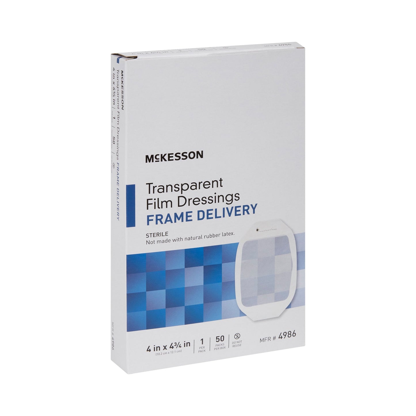 McKesson Transparent Film Dressing 4 X 4-3/4 Inch Frame Style Delivery Octagon Sterile (886409_CS)