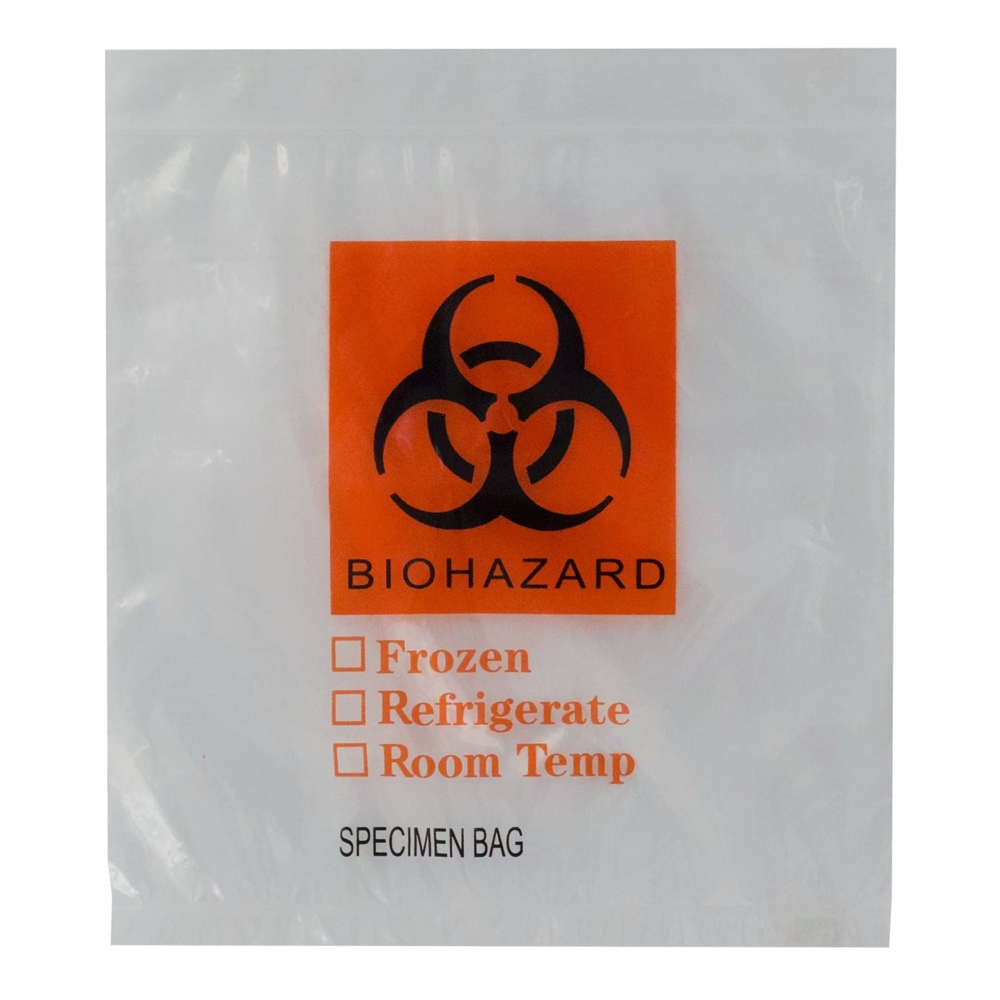 ASP Global LLC Specimen Transport Bag with Document Pouch 12 X 15 Inch Zip Closure Biohazard Symbol / Storage Instructions NonSterile (459857_PK)
