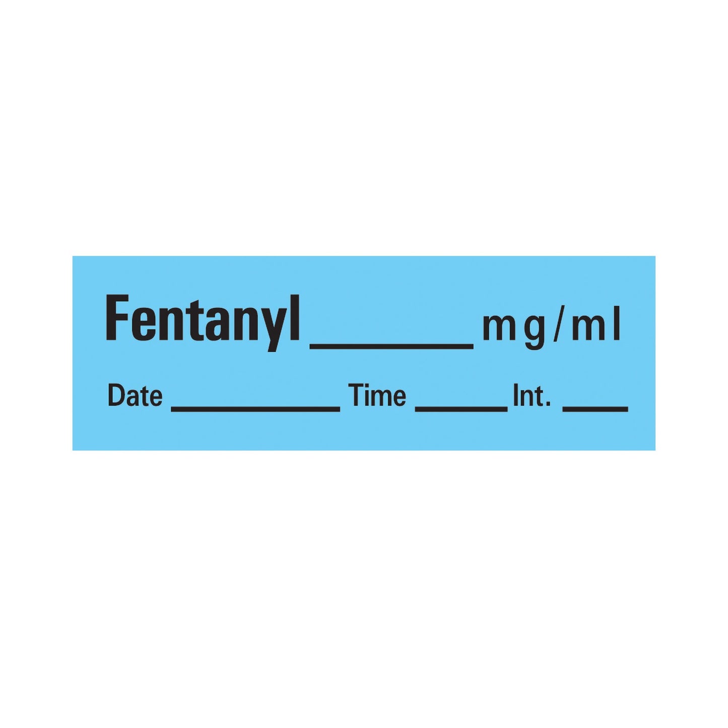 Timemed Drug Label Anesthesia Label Tape FentanyL_mcg_mL Date_Time_Int Blue 1/2 X 1-1/2 Inch (173551_RL)