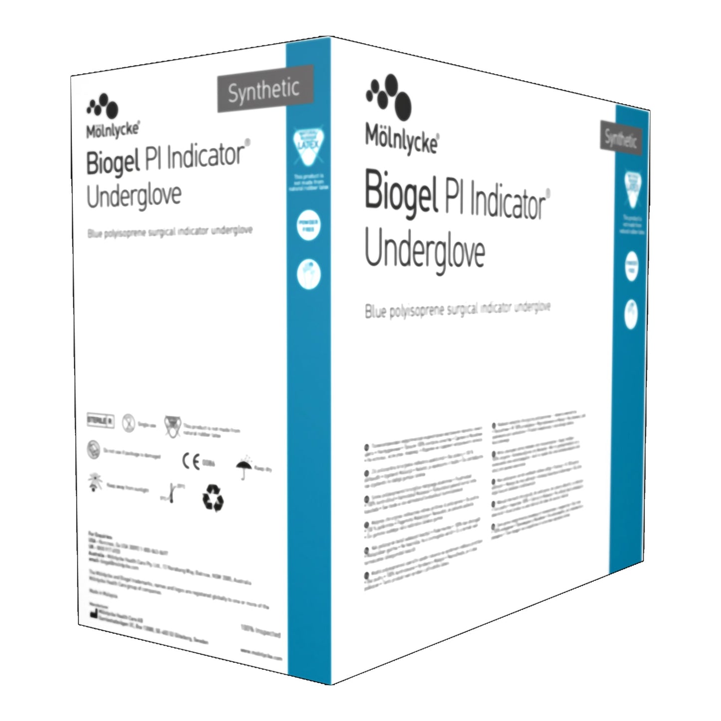 Biogel® PI Indicator® Underglove Surgical Underglove Size 8 Sterile Polyisoprene Standard Cuff Length Smooth Blue Chemo Tested (689035_BX)