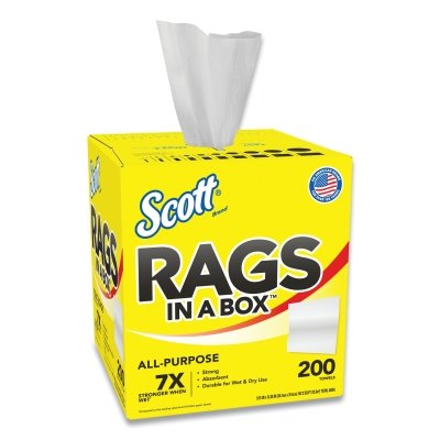 Kimberly-Clark Rags In A Box™ Heavy Duty Disposable Towel, 9.75 in W, 12.35 in L, White (993-75260)