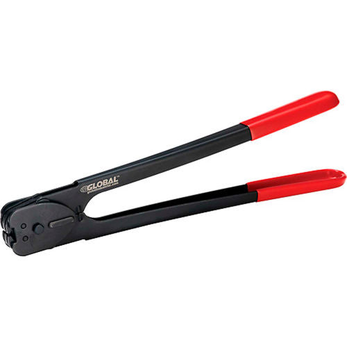 Global Industrial Crimper For 1/2"W Steel Strapping, Black/Red (WB412415)