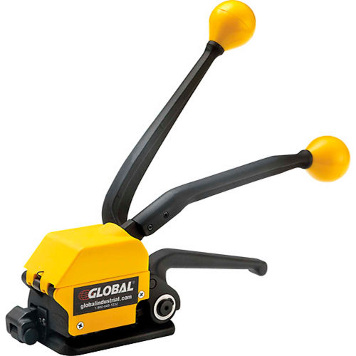 Global Industrial Sealless Strapping Tool For 1/2", 5/8" & 3/4"W Steel Strapping, Yellow/Black (WB412417)