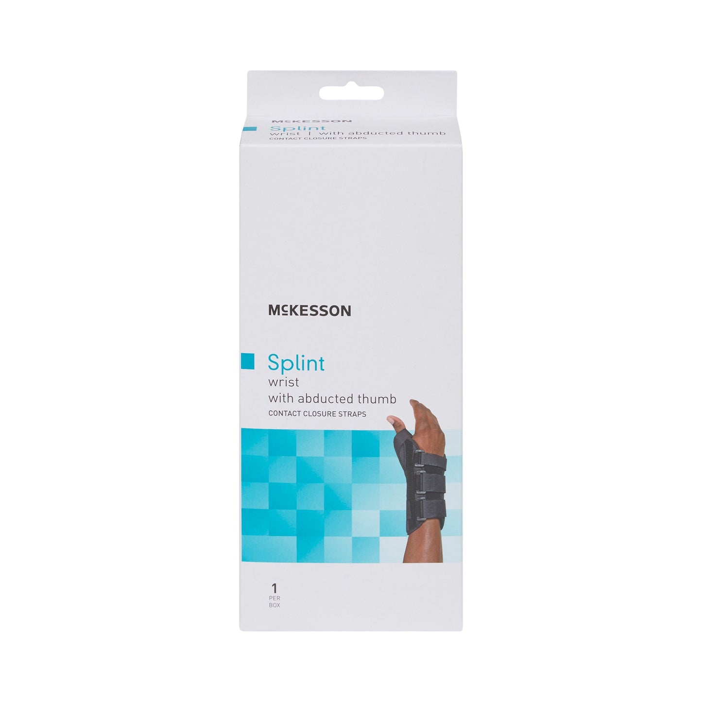 McKesson Wrist Brace with Abducted Thumb Aluminum / Foam / Spandex / Plastic Left Hand Black Small (1159139_EA)