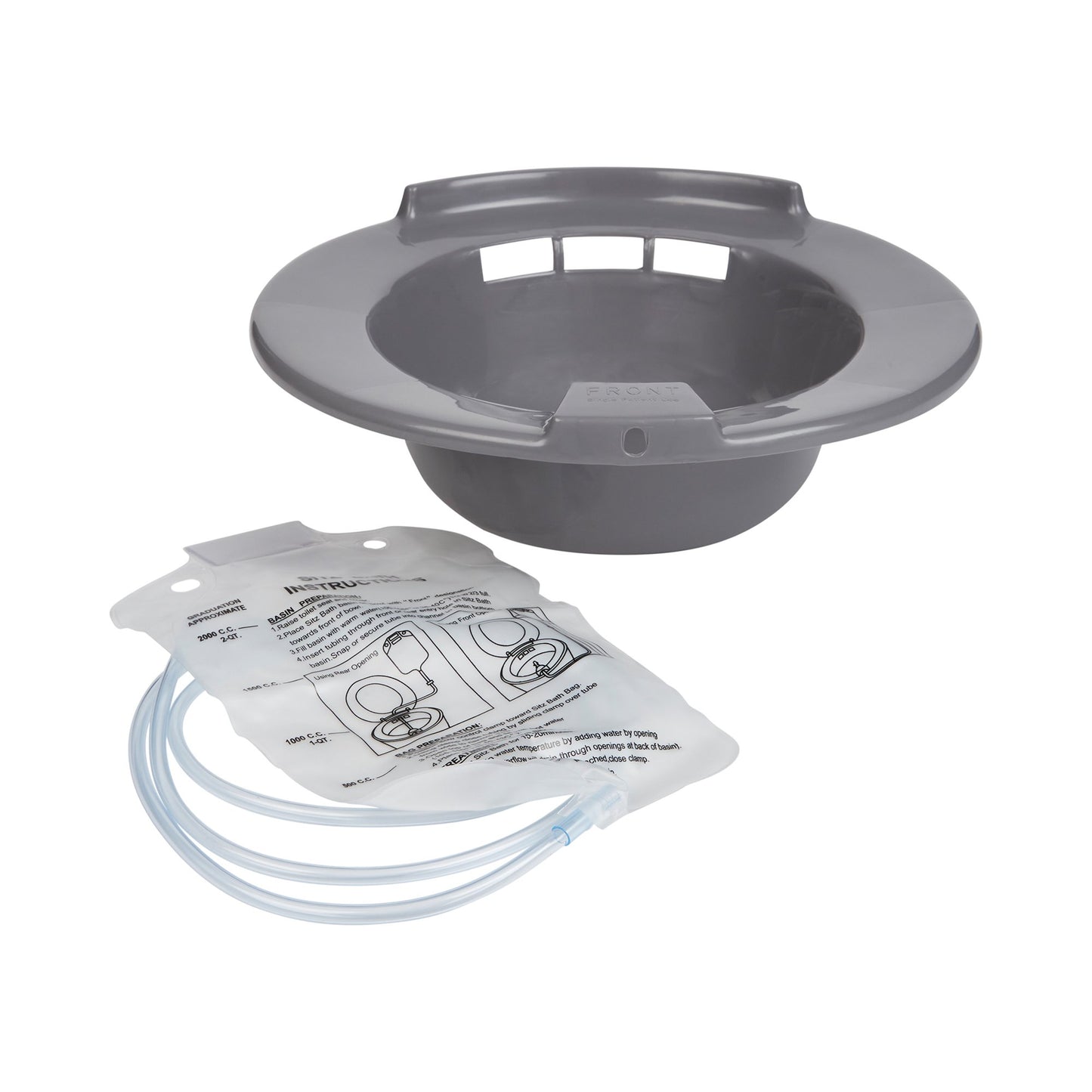 McKesson Sitz Bath Round Graphite Plastic 2000 mL Bag Graduated, 500 mL Increments up to 2000 mL (1028137_CS)