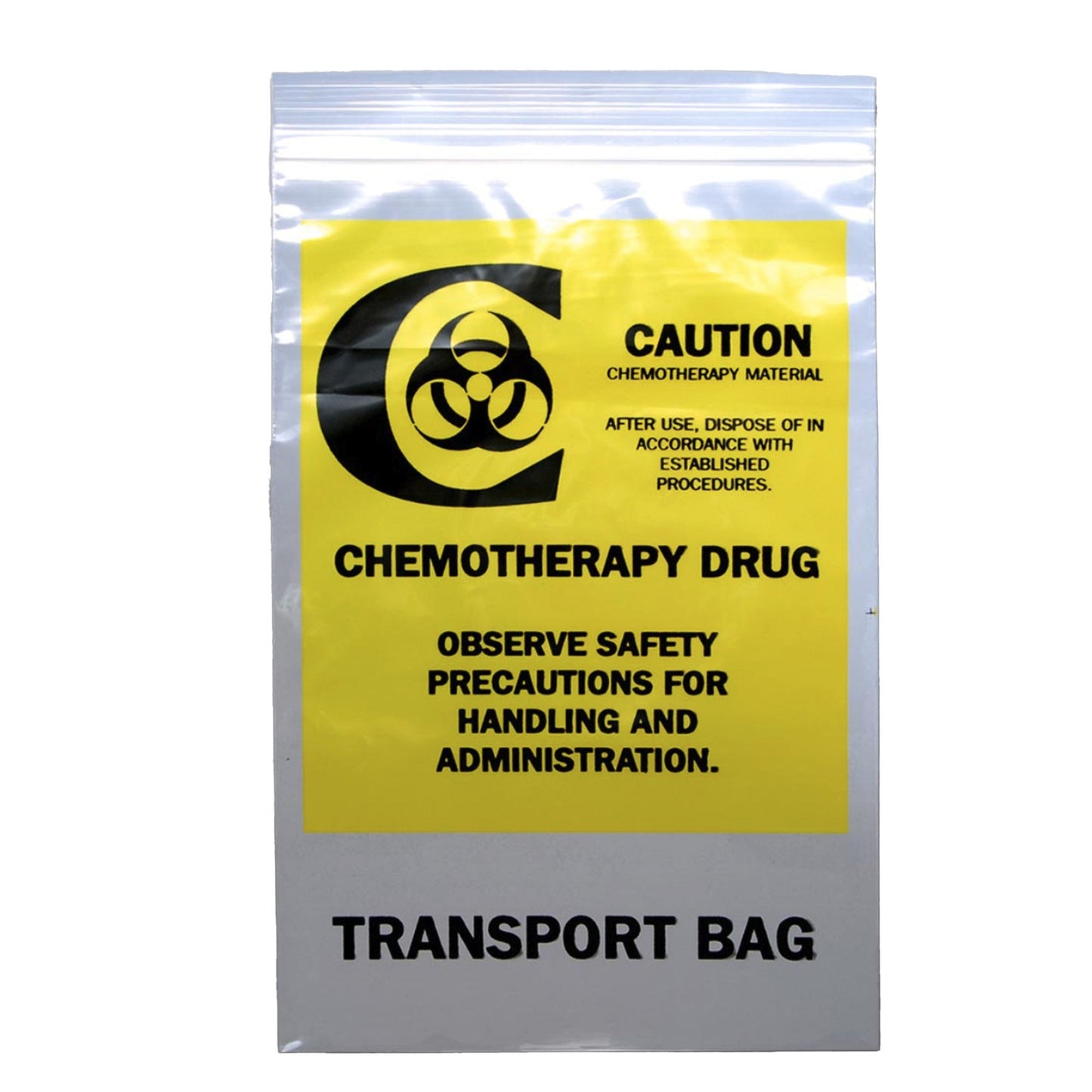LK® Hazardous Drug Bag Biohazard Symbol / Chemotherapy Drug / Transport Bag Clear / Yellow 9 X 12 Inch (979279_PK)