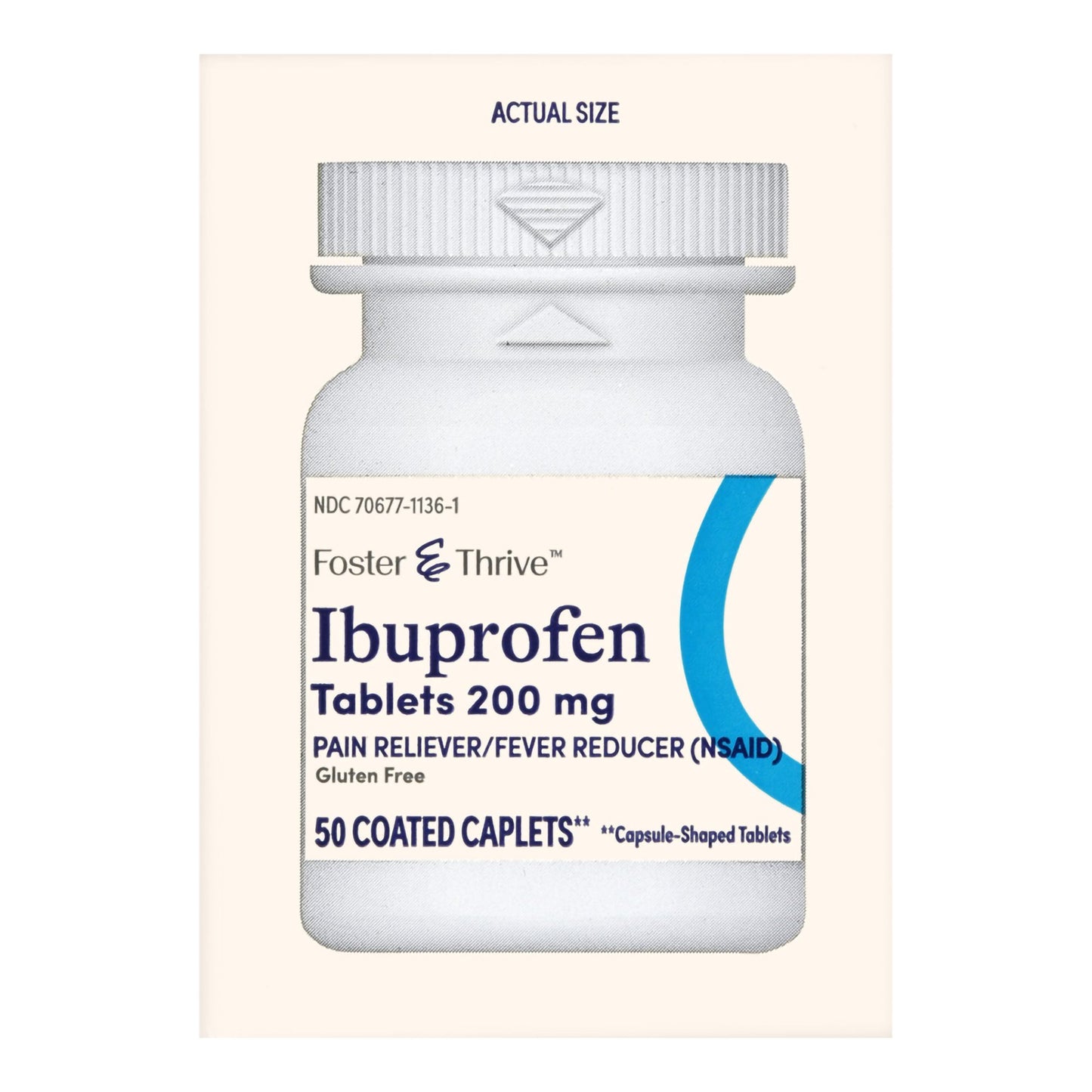 Foster & Thrive™ Pain Relief 200 mg Strength Ibuprofen Caplet 50 per Bottle (1238994_BT)