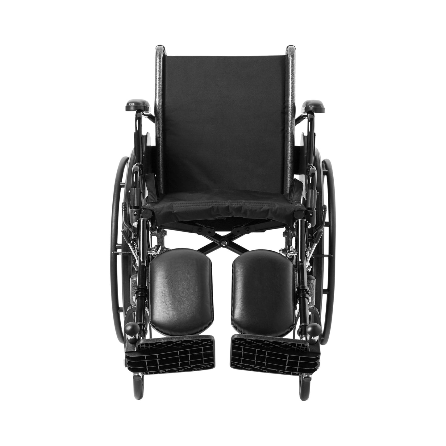 McKesson Lightweight Wheelchair Dual Axle Desk Length Arm Swing-Away Elevating Legrest Black Upholstery 16 Inch Seat Width Adult 300 lbs. Weight Capacity (1065283_EA)