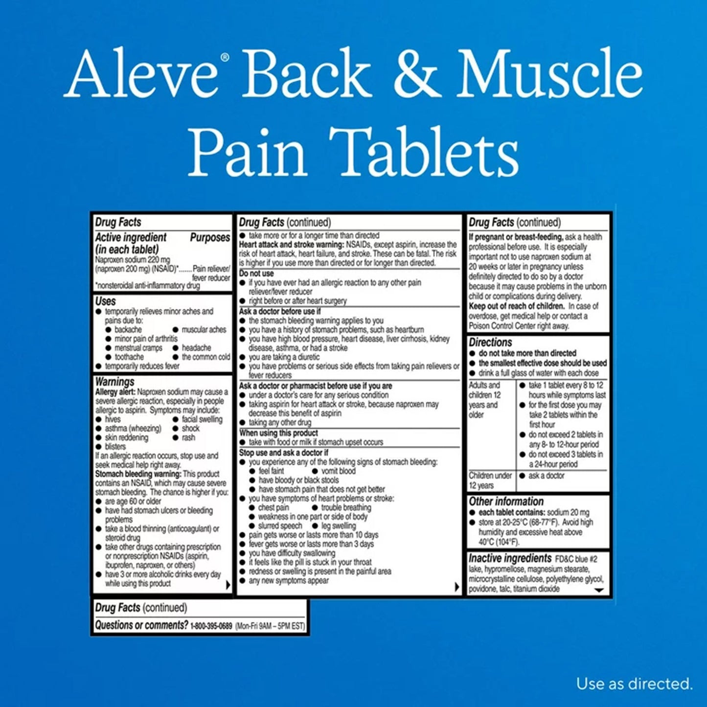 Aleve® Back Pain Relief 220 mg Strength Naproxen Sodium Tablet 24 per Bottle (1229958_BT)