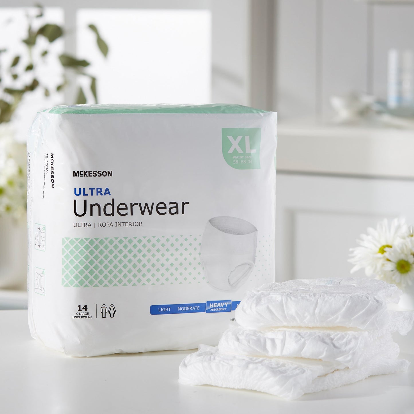 McKesson Ultra Unisex Adult Absorbent Underwear Pull On with Tear Away Seams X-Large Disposable Heavy Absorbency (724918_BG)