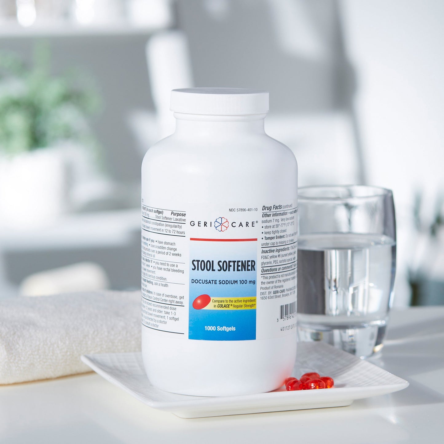 Geri-Care® Stool Softener Softgel 1,000 per Bottle 100 mg Strength Docusate Sodium (555682_CS)