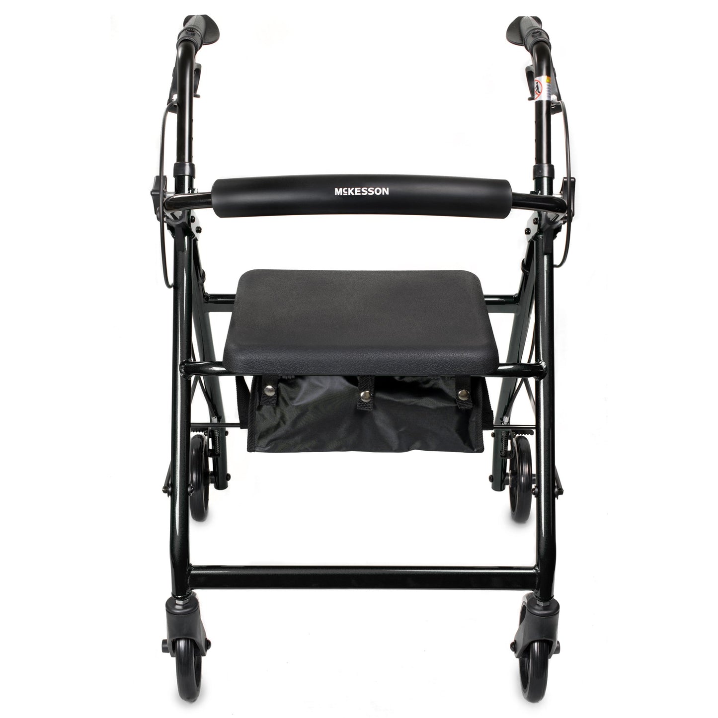 McKesson 4 Wheel Rollator Black Adjustable Height / Folding Aluminum Frame (1065266_EA)