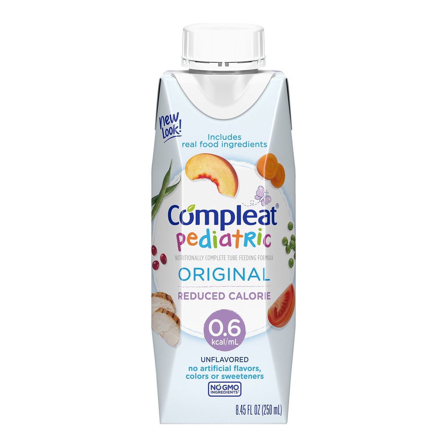 Compleat® Pediatric Original Reduced Calorie 0.6 Pediatric Tube Feeding Formula Unflavored 8.45 oz. Reclosable Carton Liquid Real Food Ingredients (805445_CS)