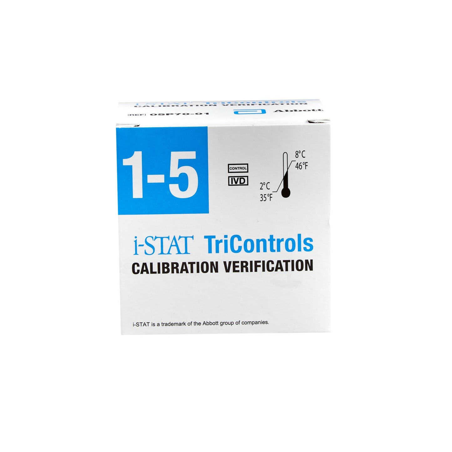 i-STAT® Tricontrols Calibration Verification Set Hematocrit, Blood Gases, Electrolytes, Chemistries 5 X 1.7 mL For iSTAT Point-of-Care Analyzers (810463_EA)