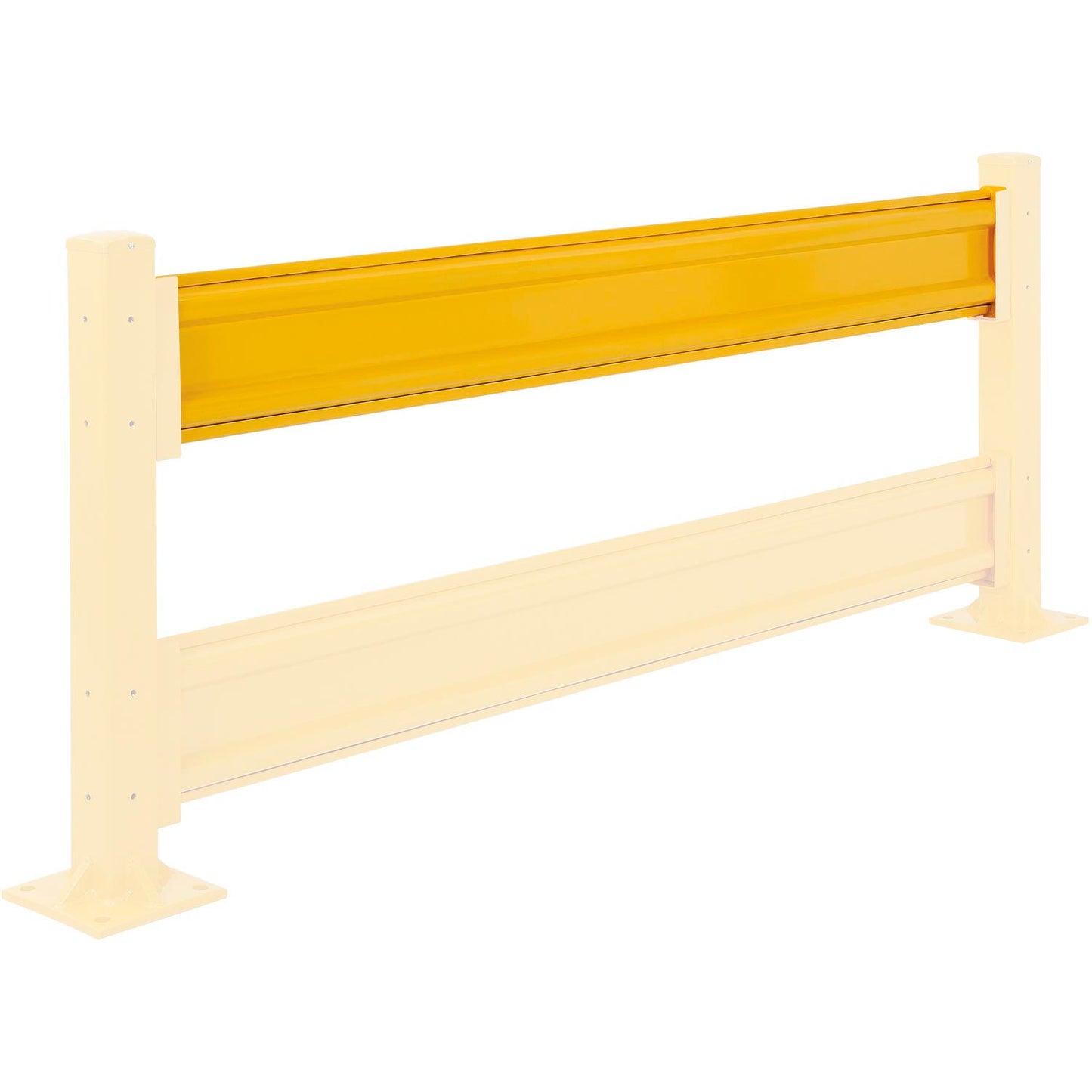 Global Industrial Steel Guard Rail, 2-Rib, 7'L, Yellow (WB436727)