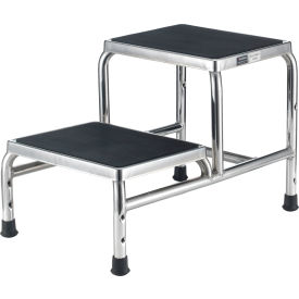 Global Industrial Chrome Two-Step Foot Stool (WB436961)