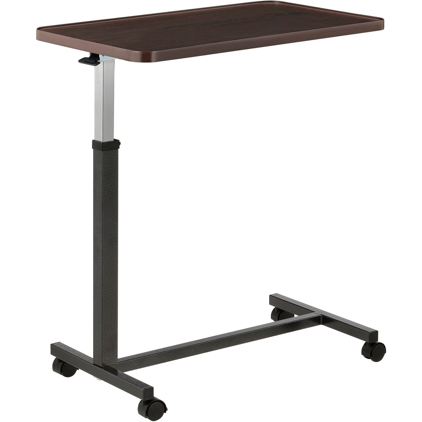 Global Industrial Heavy Duty Overbed Table With H-Base, Walnut Laminate Tabletop (WB436965WN)