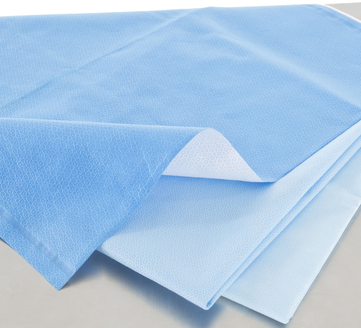 QUICK CHECK* H200 Sterilization Wrap White / Blue 18 X 18 Inch Dual Layer SMS Polypropylene Steam / EO Gas / Hydrogen Peroxide (840354_CS)