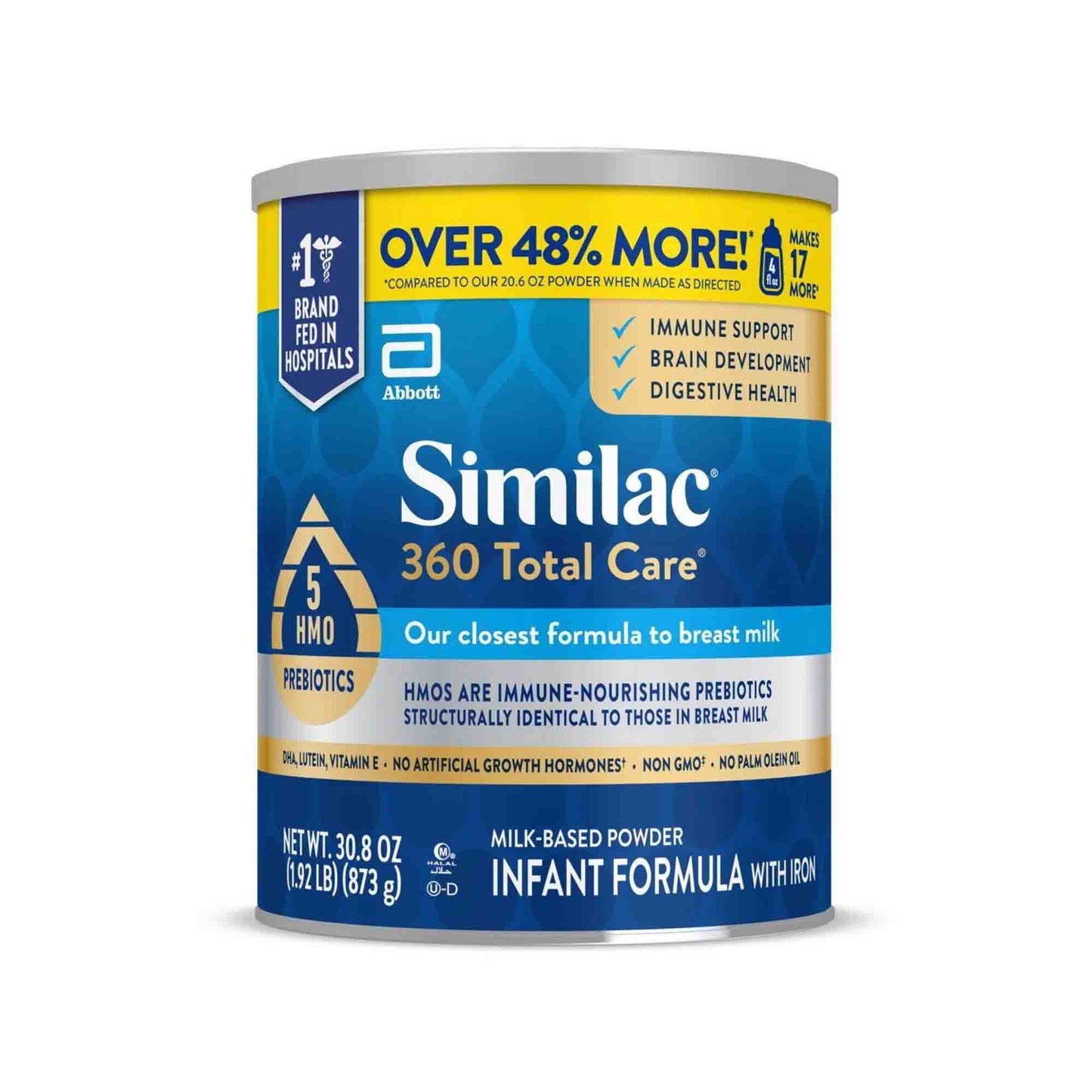 Similac® 360 Total Care® Infant Formula Unflavored 30.8 oz. Can Powder Iron (1230116_EA)