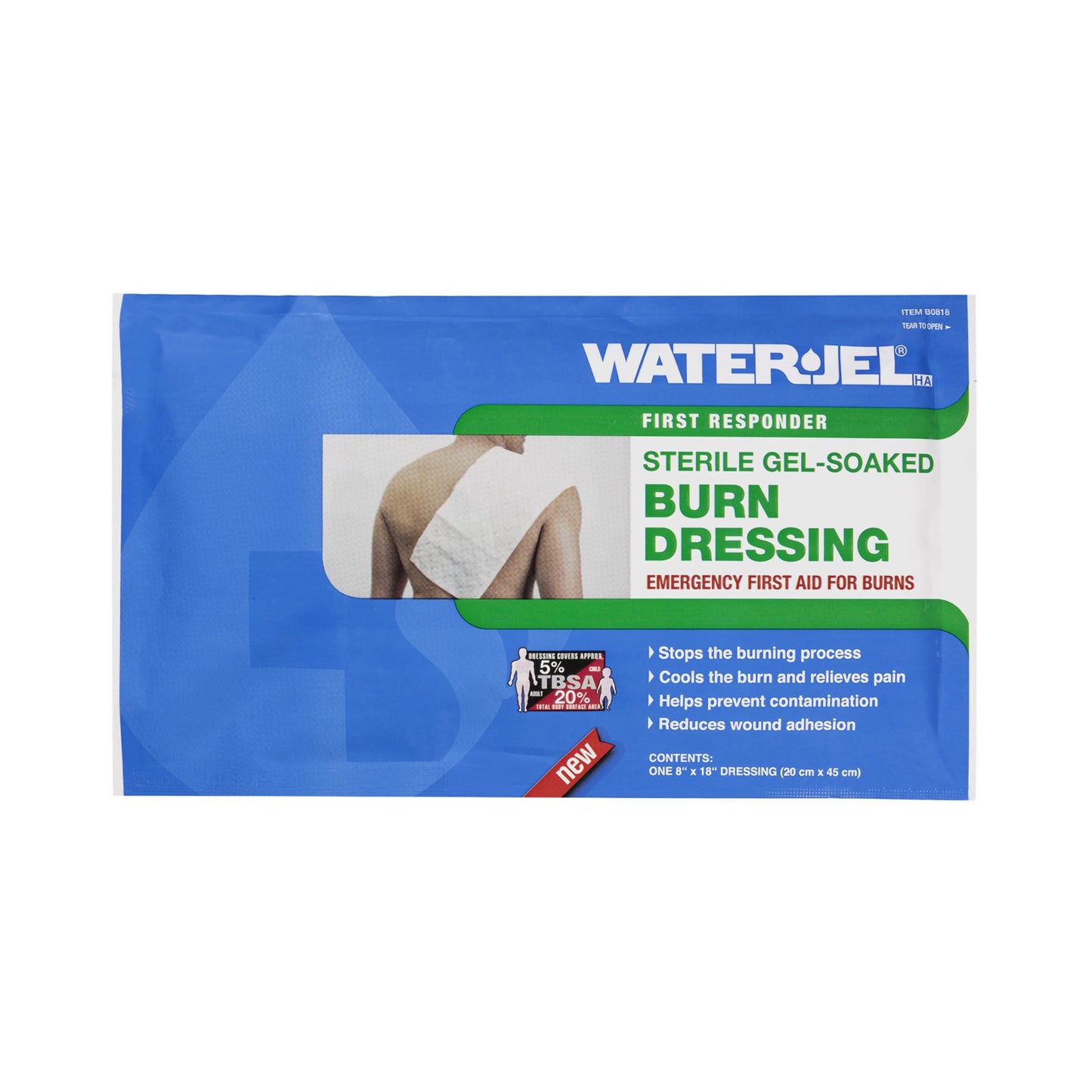Water-Jel® First Responder Hydrogel Burn Dressing Sheet 8 X 18 Inch Sterile (1071034_EA)